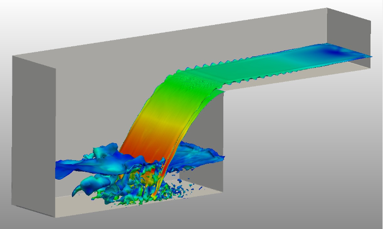 A rainbow colored stream of water Description automatically generated