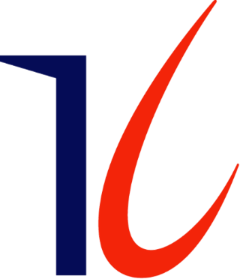 A red and blue logo Description automatically generated