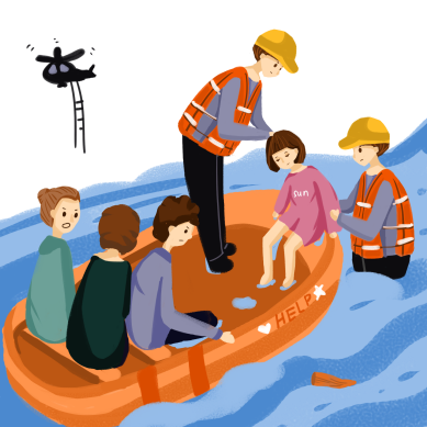 Lovepik_com-611284267-Flood rescue hand-painted free map