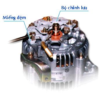 Close-up of a car alternator Description automatically generated