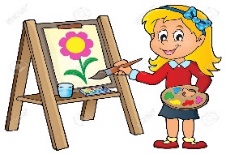 Girl Painting On Canvas 1 - Vector Illustration. Royalty Free Cliparts, Vectors, And Stock Illustration. Image 59805308.