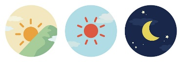 Morning Afternoon And Evening Images Round Icons Set Of 3 Types Stock Illustration - Download Image Now - iStock