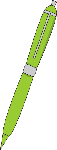 Green Pen Clip Art - Green Pen Vector Image