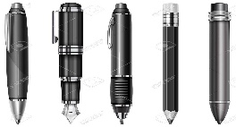 Set Of Black Pens And Pencils Isolated On White, Vector Illustration Royalty Free Cliparts, Vectors, And Stock Illustration. Image 16646773.