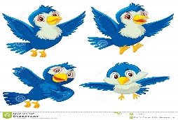 Set of four blue birds stock vector. Illustration of isolated - 124231664