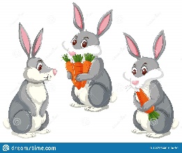Set of three cute rabbits stock vector. Illustration of clip - 126755640