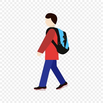 A cartoon of a person walking Description automatically generated
