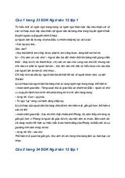 Soạn bài Thực hành tiếng Việt trang 33 | Ngữ văn 12 Cánh diều (Tập 1)