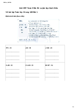 Vở bài tập Toán lớp 4 Bài 45: Luyện tập Cánh diều