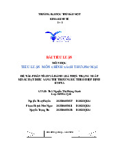 Tiểu luận  CHÍNH SÁCH THƯƠNG MẠI - PHÂN TÍCH XUẤT KHẨU HẠT ĐIỀU EVFTA. môn Quản tri chuỗi cung ứng - Trường Đại học Thủ Dầu Một.