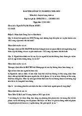 Bài Thi Giữa Kỳ Môn Luật tố tụng hình sự | Trường Đại học Luật, Đại học Huế