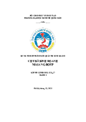 Phân tích chu kì kinh doanh Masan Group - Quản trị kinh doanh| Đại học Kinh Tế Quốc Dân