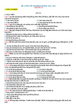Đề cương ôn tập học kỳ 2 Lịch sử 12 theo dạng câu hỏi năm 2022-2023