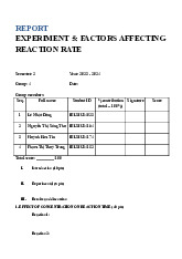 Hướng dẫn viết báo cáo Môn Chemistry for BME Laboratory | Trường Đại học Quốc tế, Đại học Quốc gia Thành phố Hồ Chí Minh