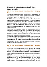 Trình bày ý nghĩa của truyền thuyết Thánh Gióng hay nhất