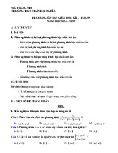 Đề cương giữa học kì 1 Toán 9 năm 2024 – 2025 trường THCS Trần Đại Nghĩa – BR VT