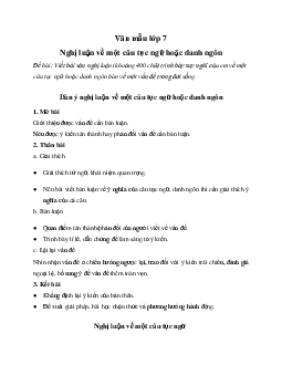 Viết bài văn nghị luận về một câu tục ngữ hoặc danh ngôn bàn về một vấn đề trong đời sống | Văn mẫu lớp 7 Chân trời sáng tạo