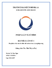Pháp luật về tự chủ tài chính đối với các đơn vị sự nghiệp công | Bài tiểu luận số 1 môn Pháp luật tài chính