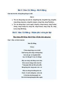 Bài 3: Vàm Cỏ Đông trang 85 lớp 3 Tập 2 Chân trời sáng tạo