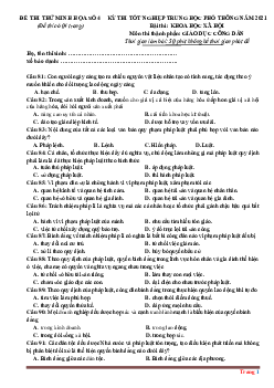 Đề thi thử tốt nghiệp THPT 2021 GDCD bám sát đề minh họa (có đáp án)-Đề 4