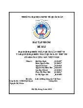 Đại hội đại biểu toàn quốc lần thứ VI và đại hội đại biểu toàn quốc lần thứ VII của đảng cộng sản Việt Nam | Bài tập nhóm môn Lịch sử đảng cộng sản Việt Nam