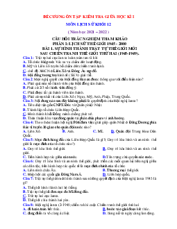 Đề cương ôn tập Lịch sử 12 giữa học kỳ 1 (có đáp án)