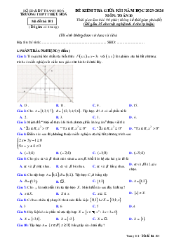 Đề giữa học kỳ 1 Toán 10 năm 2023 – 2024 trường THPT Thiệu Hóa – Thanh Hóa