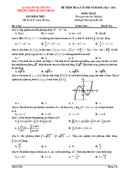 Đề cuối kì 1 Toán 12 năm 2023 – 2024 trường THPT Quang Trung – Hải Dương