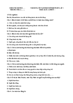 Đề cương ôn tập học kì 2 môn Hoạt động trải nghiệm hướng nghiệp 7 sách Cánh diều