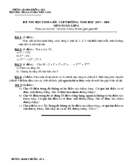 Đề thi học sinh giỏi môn Toán lớp 6 trường THCS Lương Thế Vinh năm 2017 - 2018