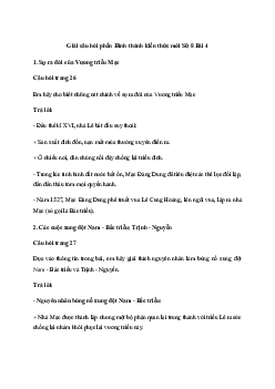 Lịch sử 8 Bài 4: Xung đột Nam - Bắc triều và Trịnh Nguyễn - Chân trời sáng tạo