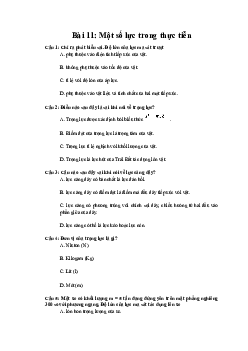 Trắc nghiệm Vật lí 10 Bài 11: Một số lực trong thực tiễn | Chân trời sáng tạo