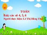 Giáo án điện tử Toán 1 Chương 1 Cánh diều: Các số 4,5,6