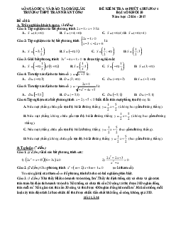 Đề kiểm tra Đại số 10 chương 4 (BĐT – BPT) trường THPT Trần Nhân Tông – Đăk Lăk