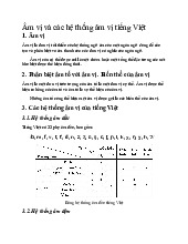 Âm vị và các hệ thống âm vị trong tiếng Việt: Phân tích chi tiết