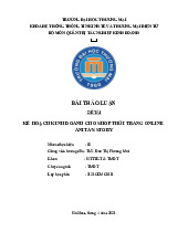 Kế hoạch kinh doanh cho shop thời trang online Anita's story | Bài thảo luận Khởi sự kinh doanh