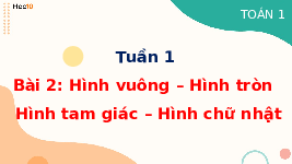 Giáo án điện tử Toán 1 Chương 1 Cánh diều: Hình vuông - Hình tròn - Hình tam giác - Hình chữ nhật