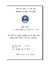 Tiểu luận HOẠT ĐỘNG QUAN HỆ CÔNG CHÚNG CỦA TRUNG NGUYÊN LEGEND môn Kinh tế lượng - Trường Đại học Văn Hiến.