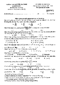 Đề kiểm tra HKI Toán 11 năm 2019 – 2020 trường Nguyễn Gia Thiều – Hà Nội
