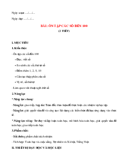 Giáo án Toán lớp 2 Cánh Diều học kỳ 1 rất hay-Bộ 1