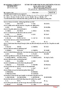Đề thi tốt nghiệp THPT 2021 môn Hóa đợt 1 (có đáp án)
