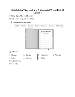 Giải SBT Tiếng Anh lớp 3 Wonderful World Unit 11 My day Lesson 1