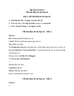 Viết thư điện tử cho bạn bè | Tập làm văn lớp 3 Chân trời sáng tạo
