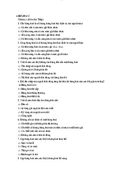 Tóm tắt chương II: Cung cầu và Giá cả SV | Kinh Tế Vi Mô | Trường Đại học Thủy Lợi