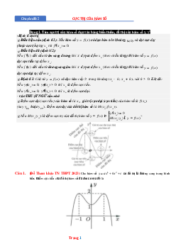 Chuyên đề cực trị của hàm số mức thông hiểu (có lời giải chi tiết)