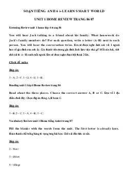 Review Unit 1 lớp 6 Home