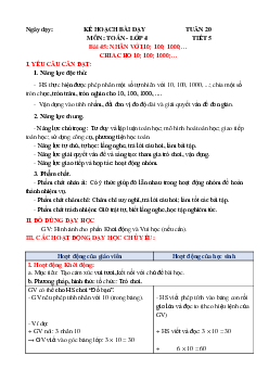 Giáo án Toán lớp 4 Tuần 20 Bài 45 | Chân trời sáng tạo