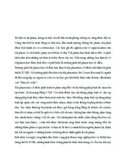 Nội dung của học thuyết tội phạm học cổ điển học phần Xã hội học pháp luật