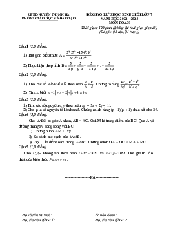 Đề giao lưu HSG Toán 7 năm 2022 – 2023 phòng GD&ĐT Thanh Hà – Hải Dương