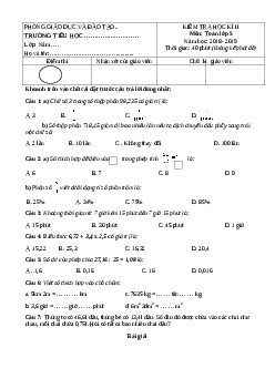 Đề thi học kì 2 môn Toán lớp 5 năm 2018 - Đề 2